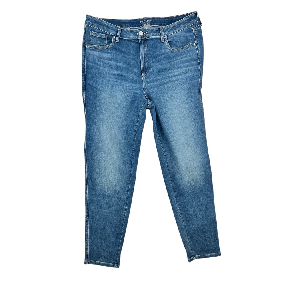 Chicos Skinny Ankle Jeans Womens 16T Blue Denim Stretch High Rise Pants‎